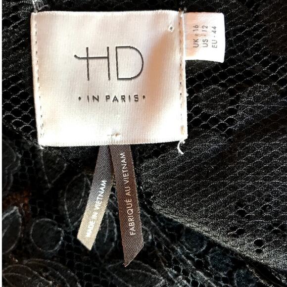 HD in Paris Mesh Popover Blouse with Lacey Pattern Overlay size 12 - Picture 3 of 12